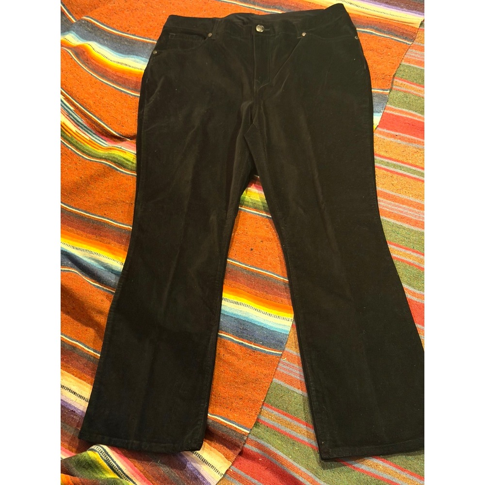 DG2 by Diane Gilman Virtual Stretch Comfort Black Velvet Pants Size 16P